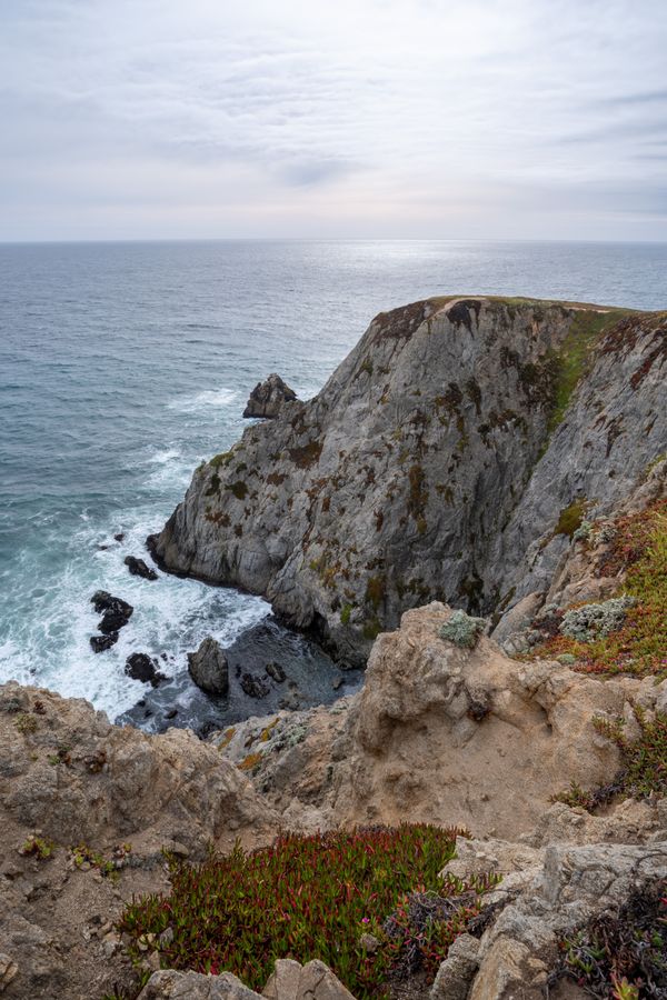 A cove cut into the cliffs