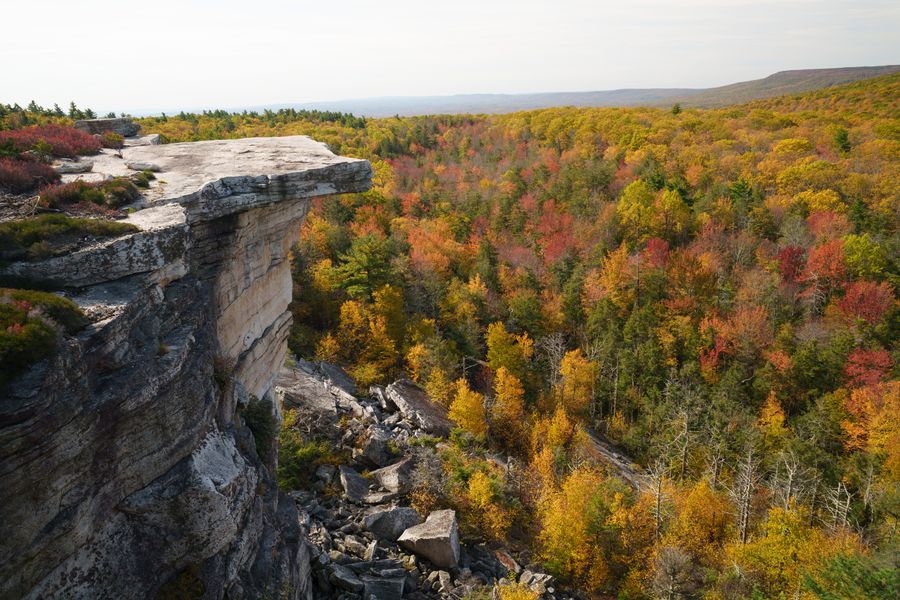 A rock ledge over the valley
