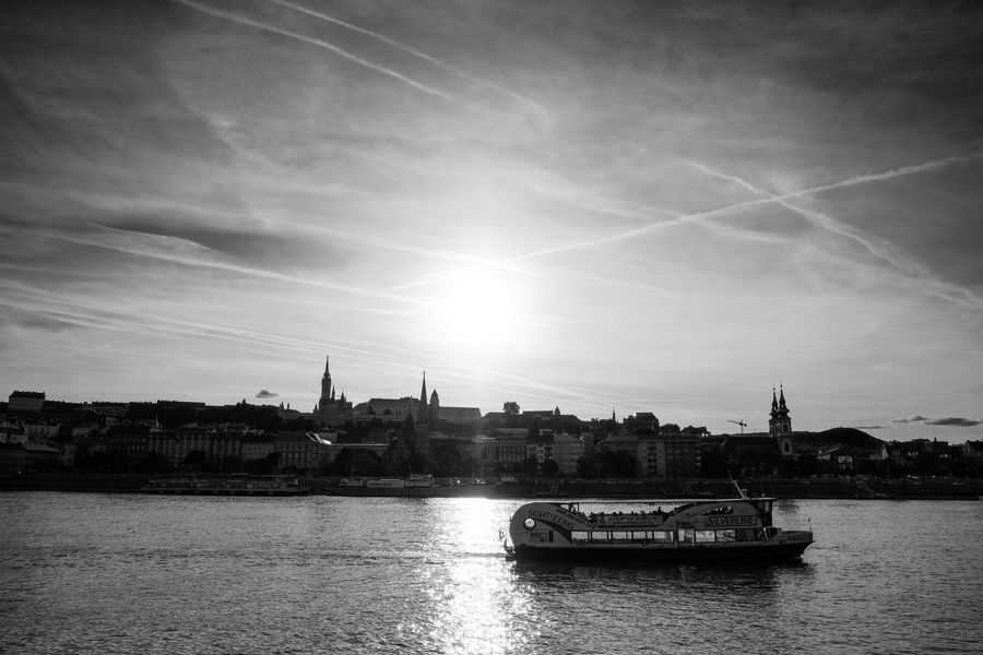 Buda skyline against the sun