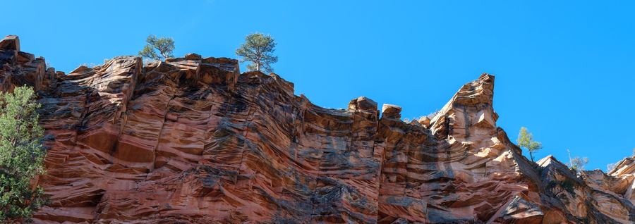Layered sandstone, close