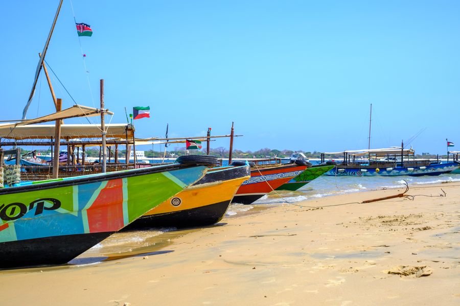 Painted dhows, Lamu
