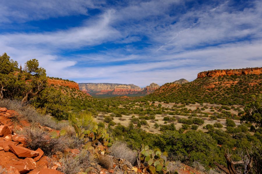 Red rock canyon at golden hour