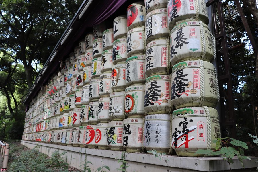 Sake barrels at Meiji Shrine