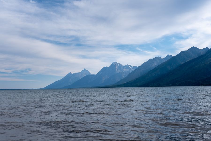 The Tetons across the lake