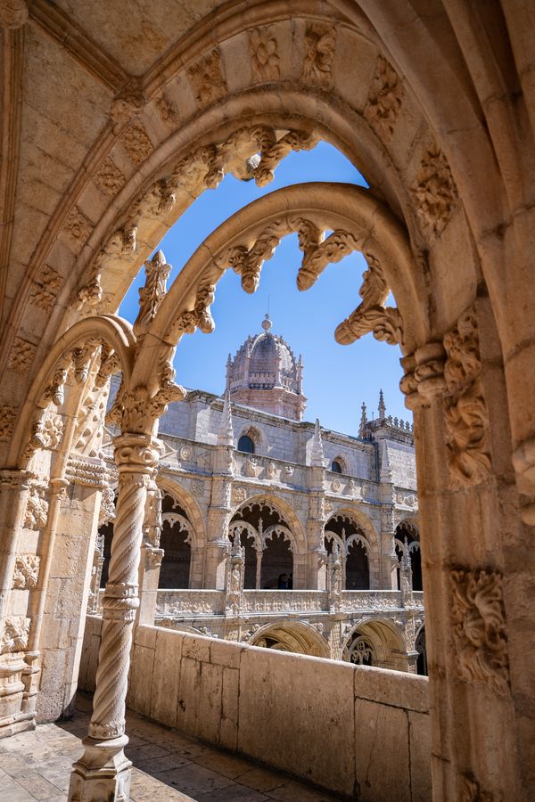 Through the cloister arches