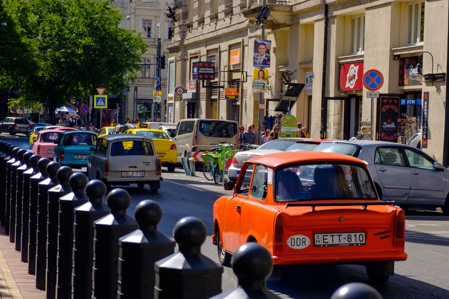 Trabants on Vaci utca